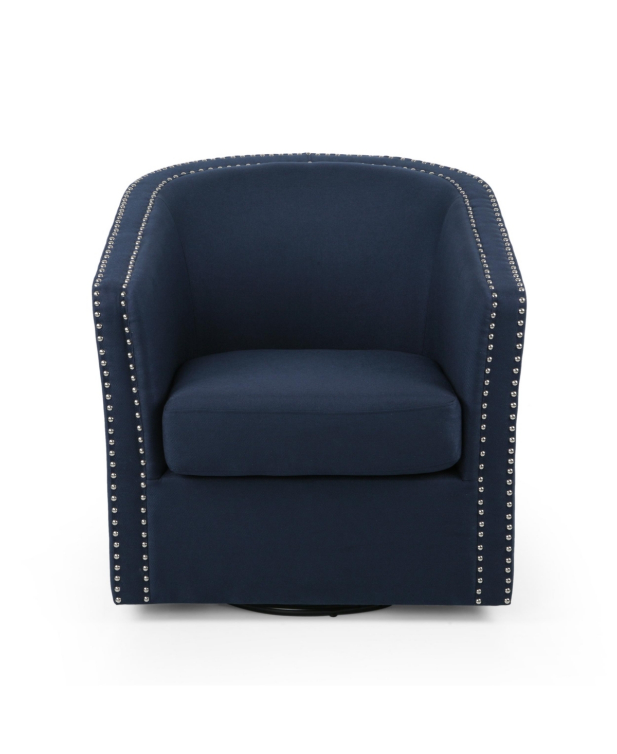 Noble House Maya Contemporary Swivel Chair In Blue