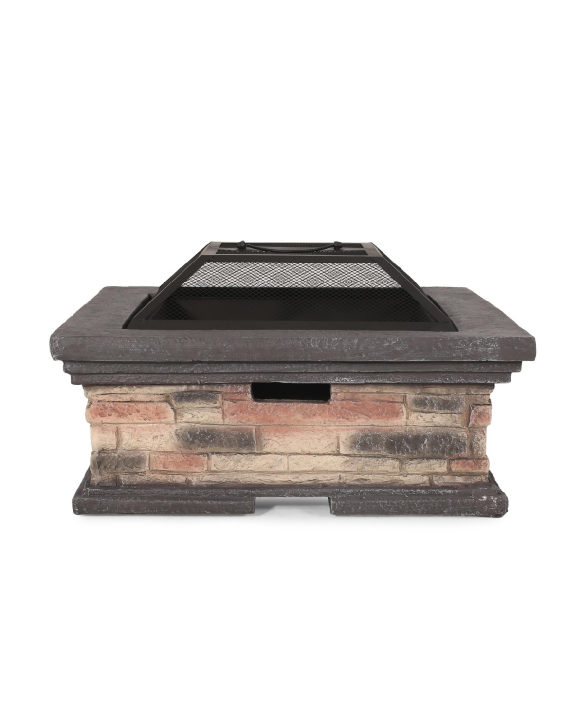 Noble House Pickerel Outdoor Square Fire Pit In Gray