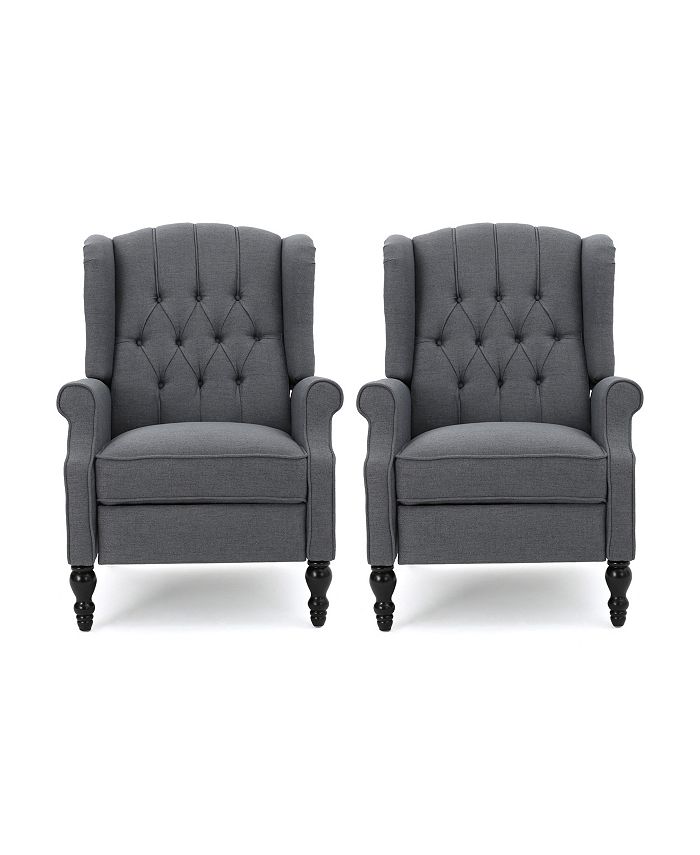 Noble House Walter Contemporary Tufted Recliner Set, 2 Piece Macy's