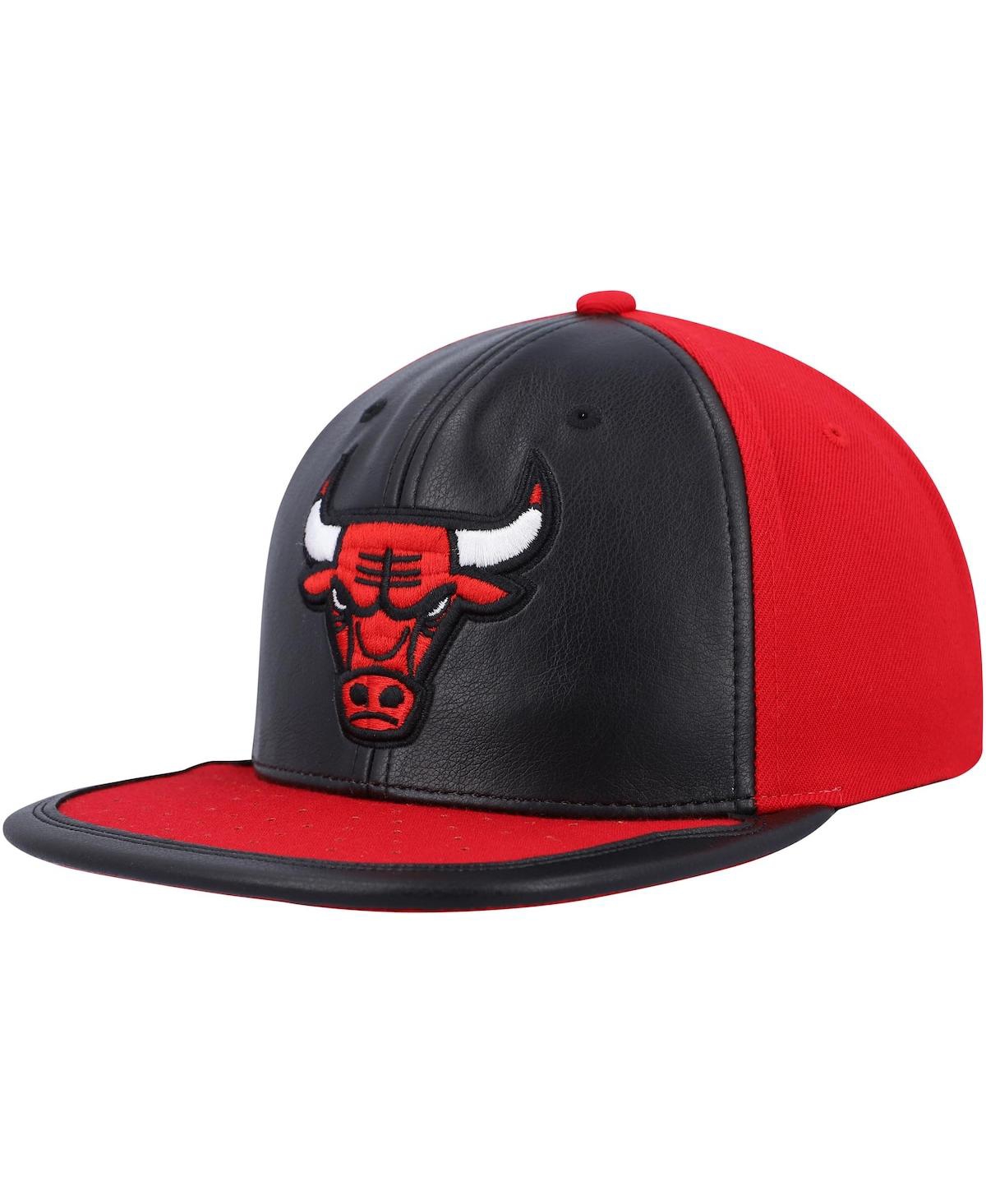 Under Armour Men's Mitchell & Ness Black, Red Chicago Bulls Day One Snapback Hat In Black,red