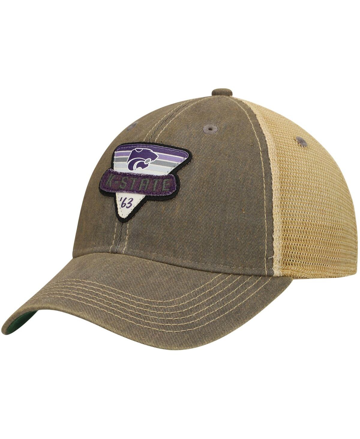 LEGACY ATHLETIC MEN'S GRAY KANSAS STATE WILDCATS LEGACY POINT OLD FAVORITE TRUCKER SNAPBACK HAT 