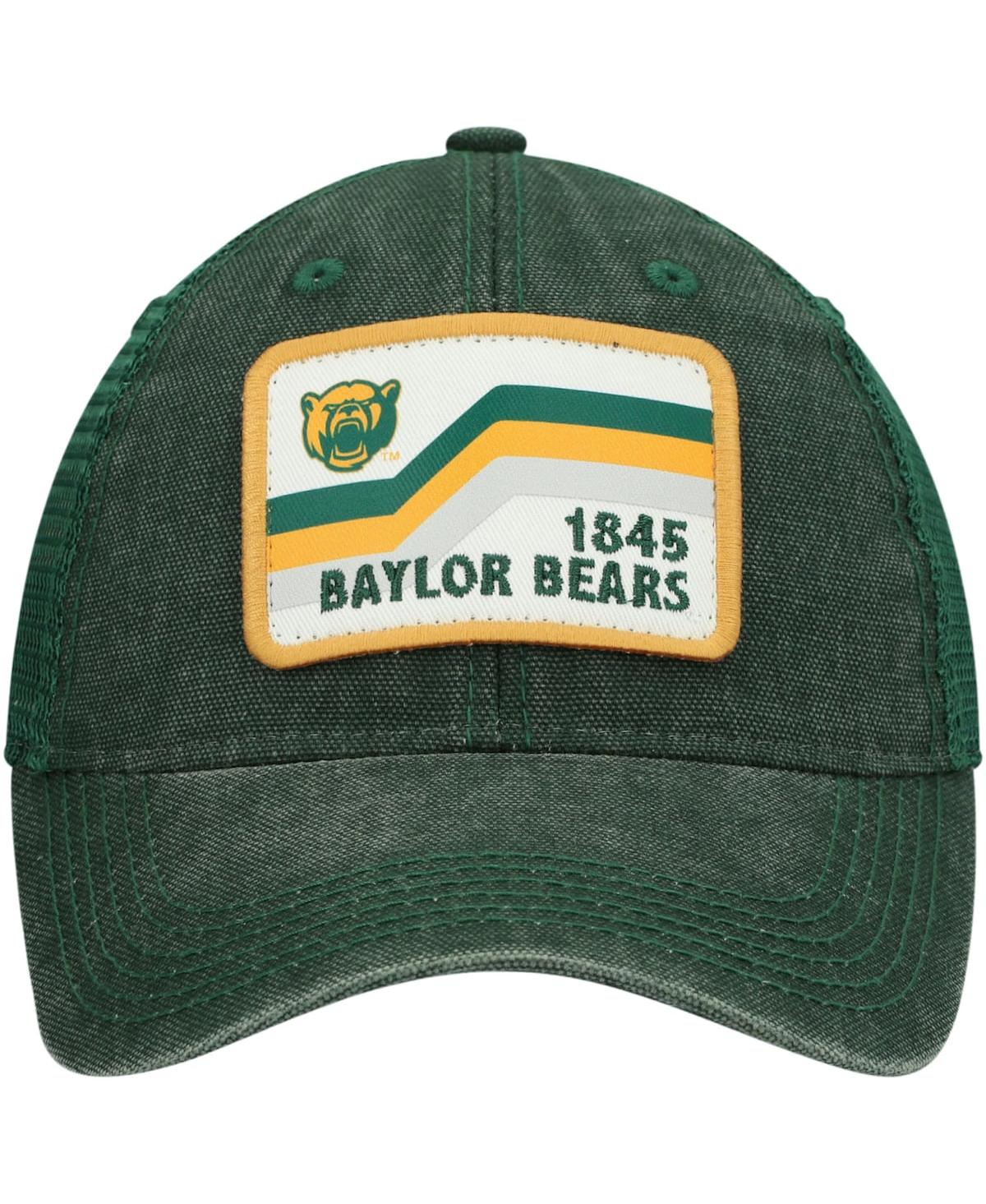 LEGACY ATHLETIC MEN'S GREEN BAYLOR BEARS SUN & BARS DASHBOARD TRUCKER SNAPBACK HAT 