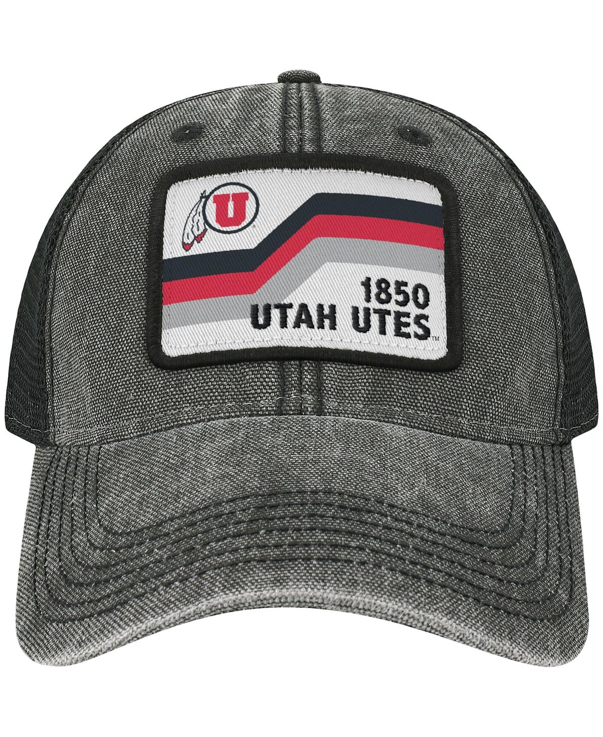 LEGACY ATHLETIC MEN'S BLACK UTAH UTES SUN & BARS DASHBOARD TRUCKER SNAPBACK HAT 