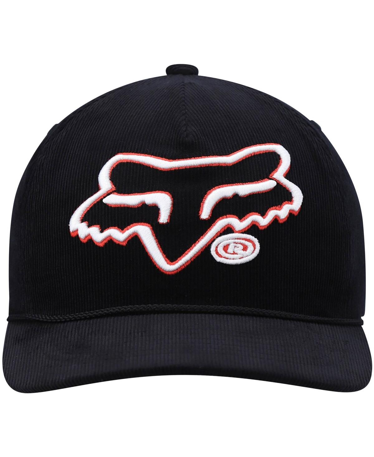 Shop Fox Men's Black  Racing Brushed Snapback Hat