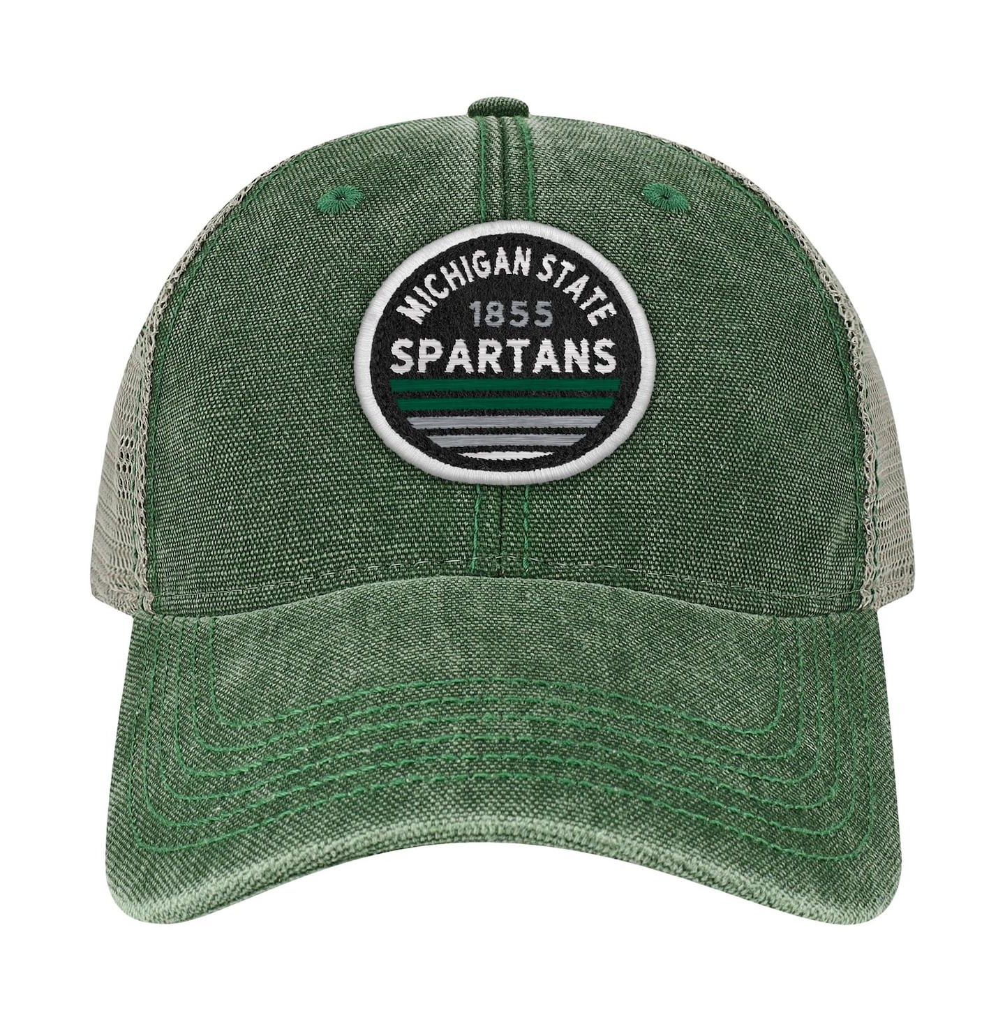 Мужская кепка Legacy Athletic Green Michigan State Spartans Sunset Dashboard Trucker Snapback Hat — фото 3