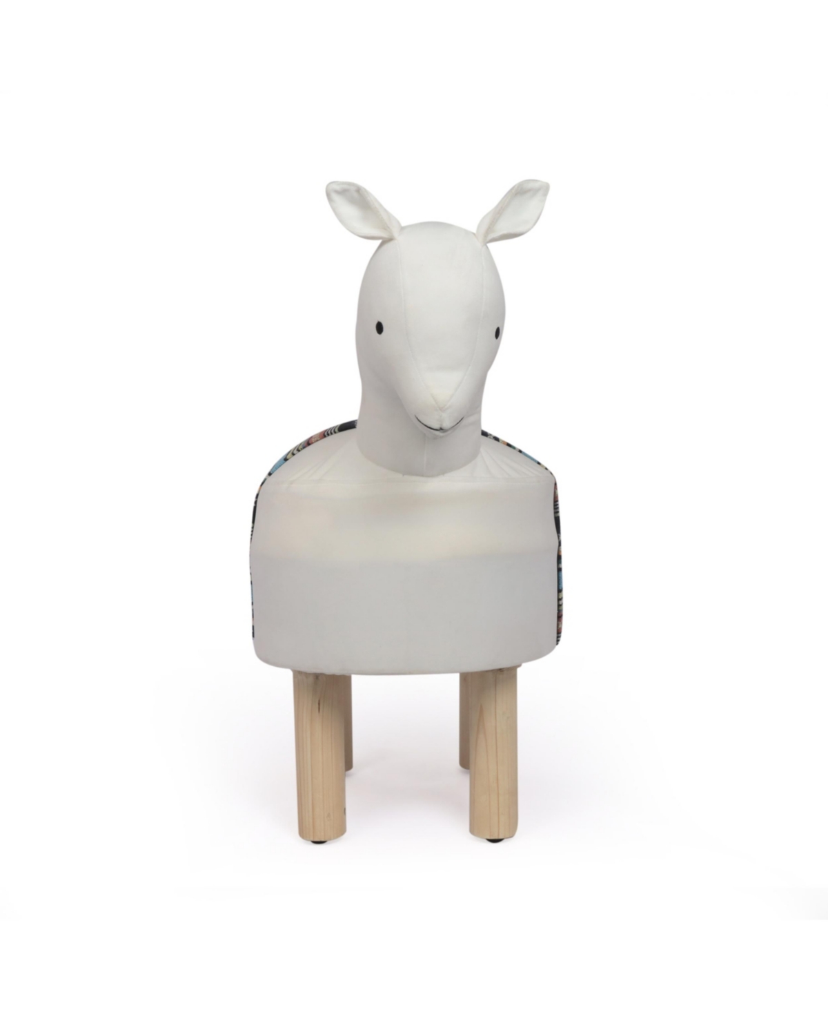 Noble House Patton Handcrafted Contemporary Kids Llama Ottoman In White