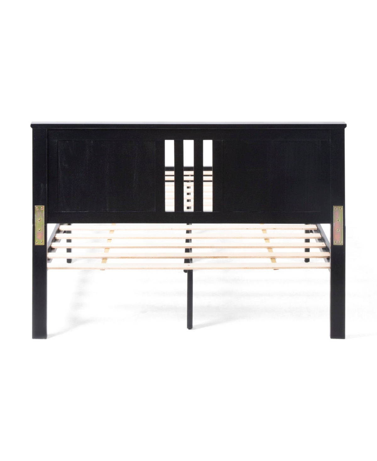 Noble House Norland Modern Farmhouse Acacia Wood Bed Platform, Queen In Black
