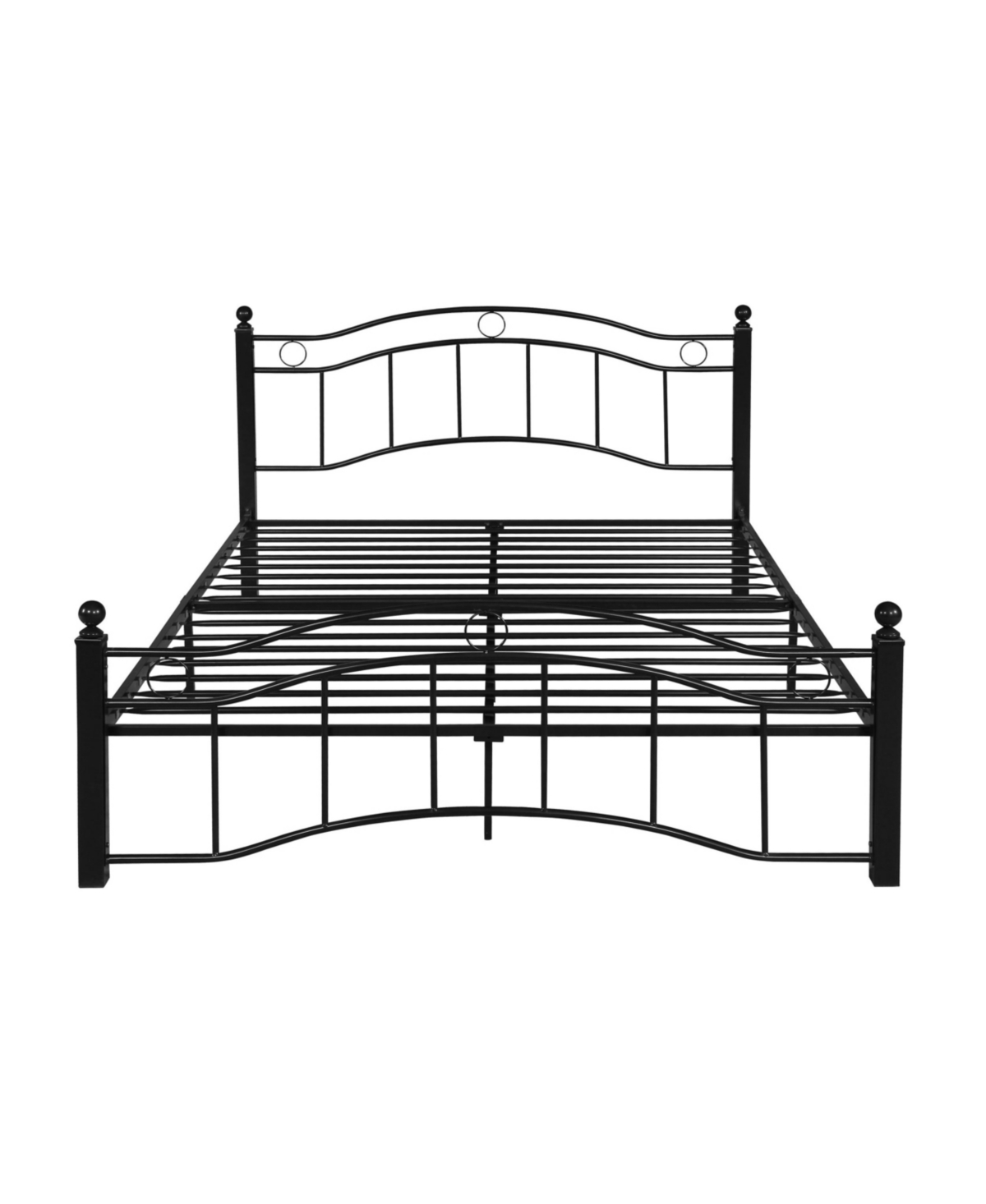 Noble House Bouvardia Contemporary Iron Bed Frame, King In Black