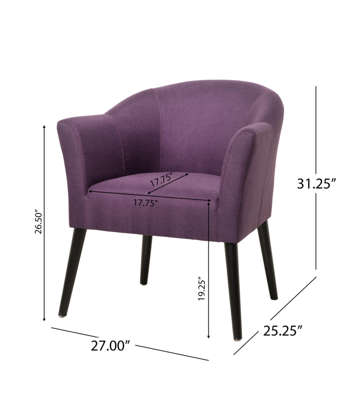 Noble House Cosette Plum Arm Chair In Plum