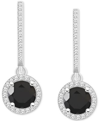  Cultured Freshwater Pearl& Diamond (1/3 ct. t.w.) Halo Leverback Earrings in Sterling Silver (Also in Onyx, Turquoise, & Labradorite)