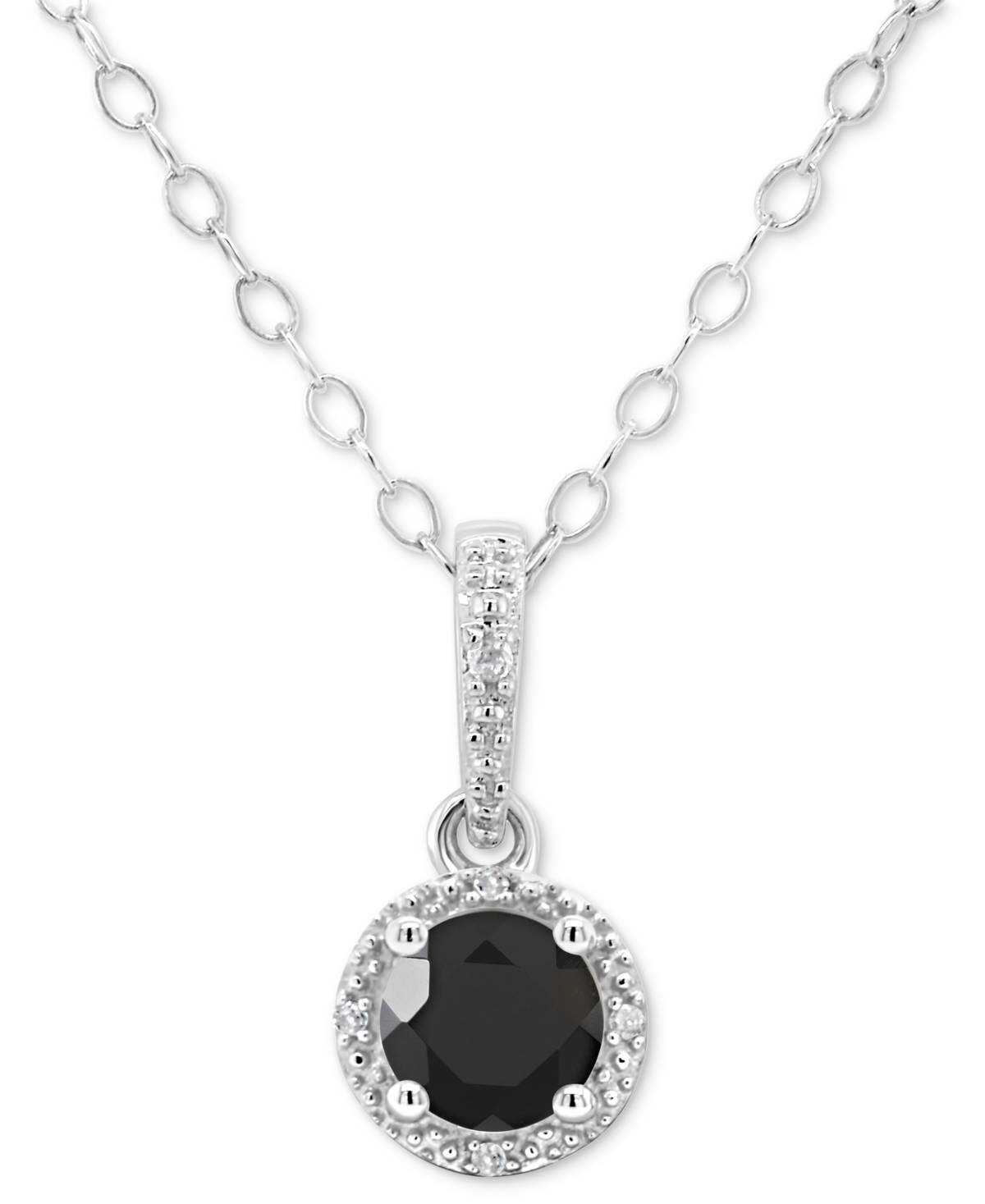 Macy's Cultured Freshwater Pearl & Diamond Accent 18" Pendant Necklace In Sterling Silver (also In Onyx, Tu