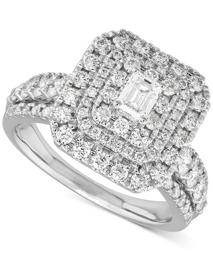 Macy s Diamond Octagon Triple Halo Triple Row Engagement Ring 1 1