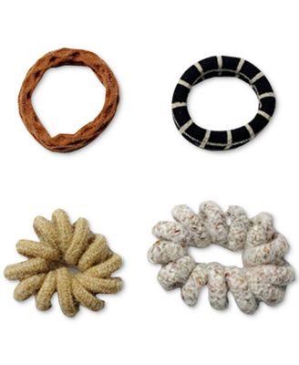 Photo 1 of INC International Concepts 4-Pc. Straight & Spiral Mixed Fabric Hair Tie Set