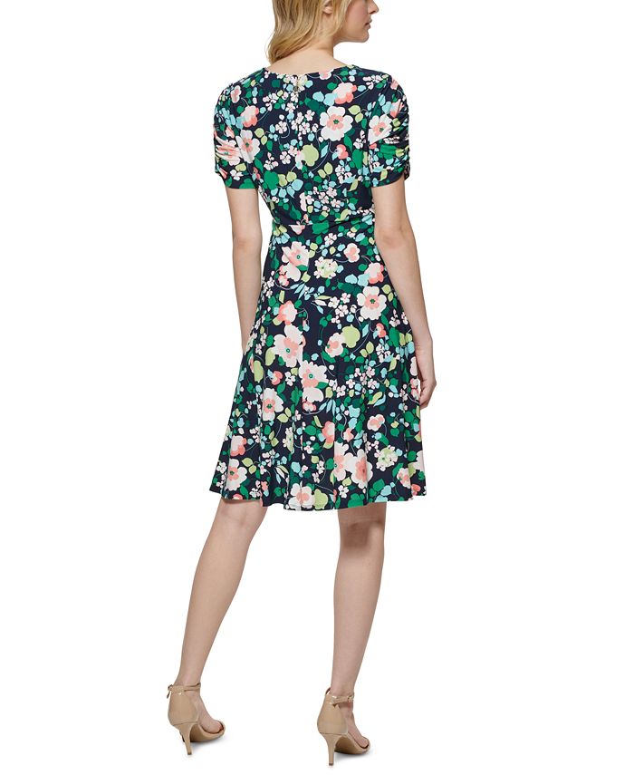 Tommy Hilfiger Petite Floral-Print Fit & Flare Dress - Macy's