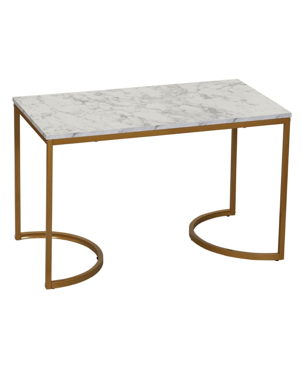 Shop Household Essentials Half-moon Marble Modern Coffee Table In White
