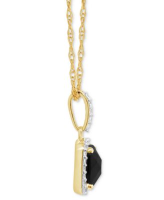 Cultured Freshwater Pearl & Lab-Grown White Sapphire (1/6 ct. t.w.) Halo 18" Pendant Necklace in 10k Gold (Also in Onyx)