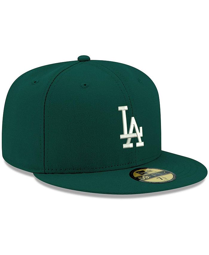 New Era Men's Green Los Angeles Dodgers Logo White 59FIFTY Fitted Hat ...