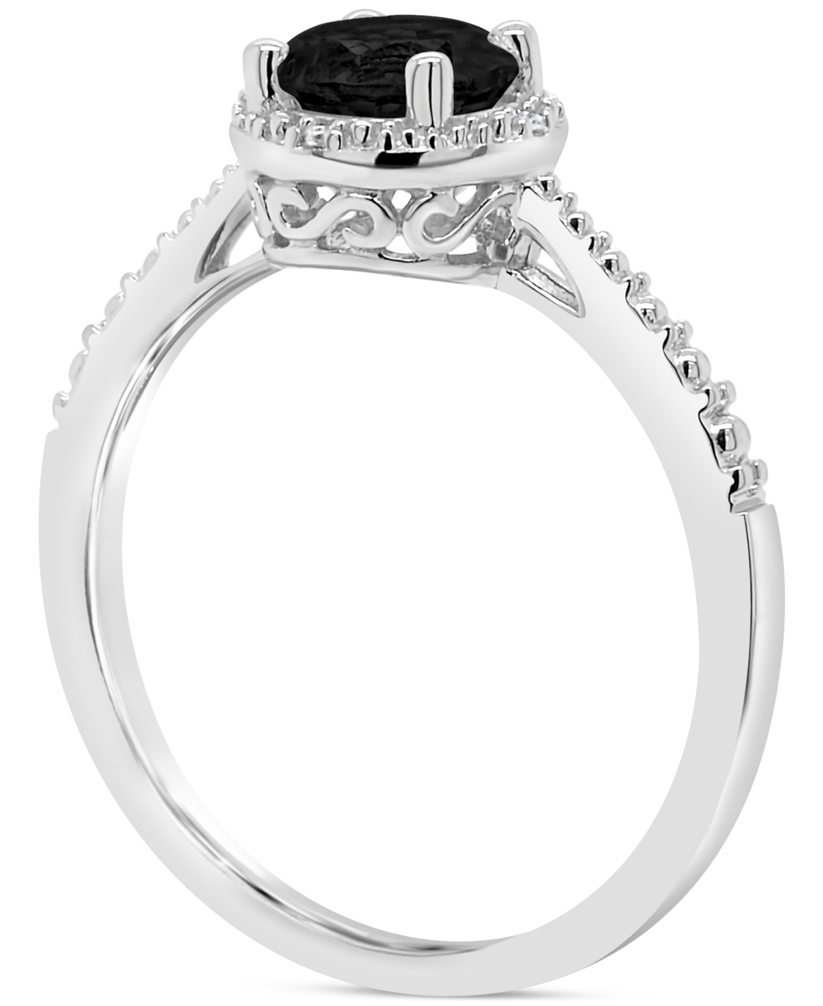 Cultured Freshwater Pearl & Diamond Accent Ring in Sterling Silver (Also  Turquoise, & Labradorite ) - Onyx