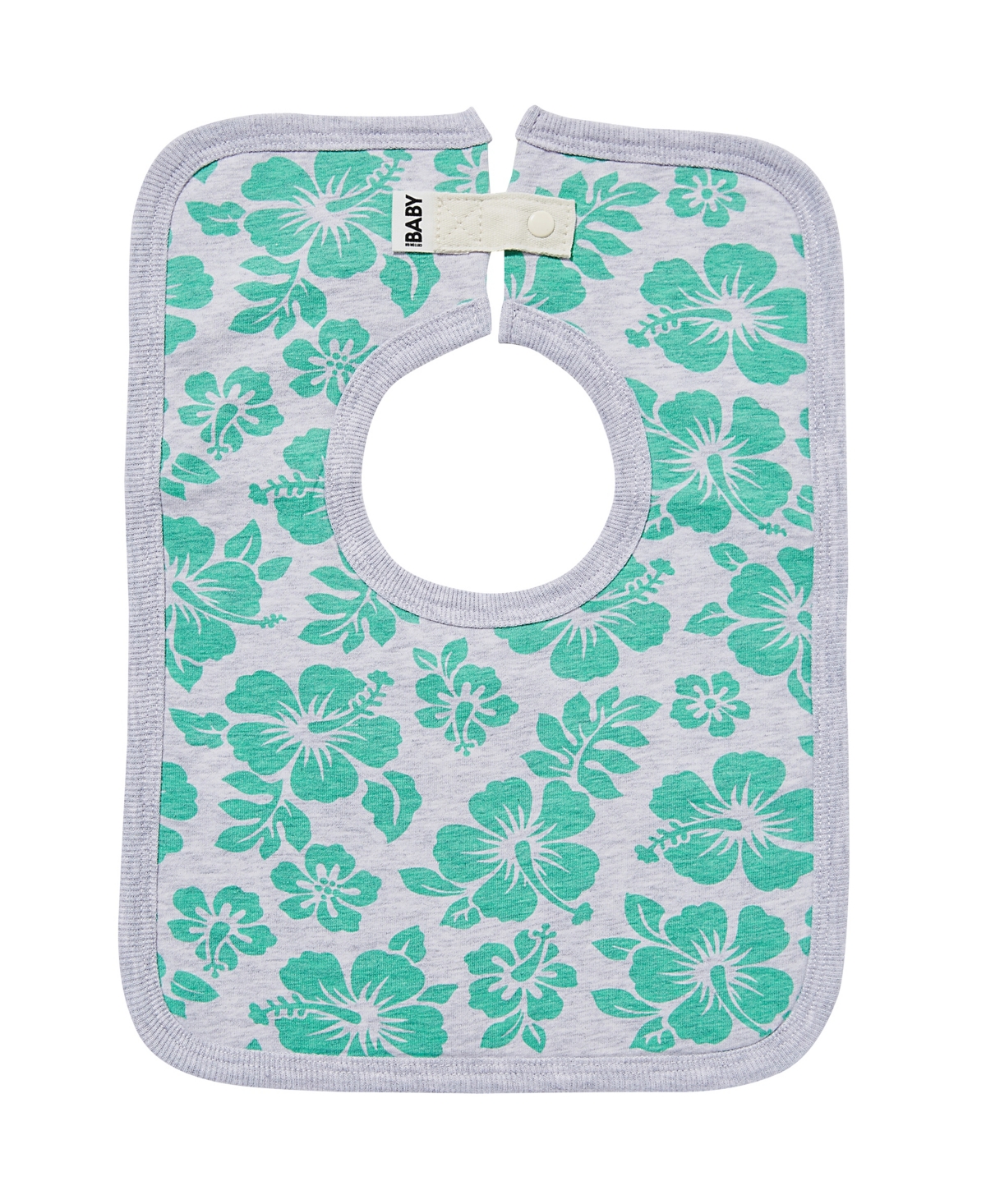 Cotton On Baby Unisex The Square Bib In Cloud Marle/green Houla