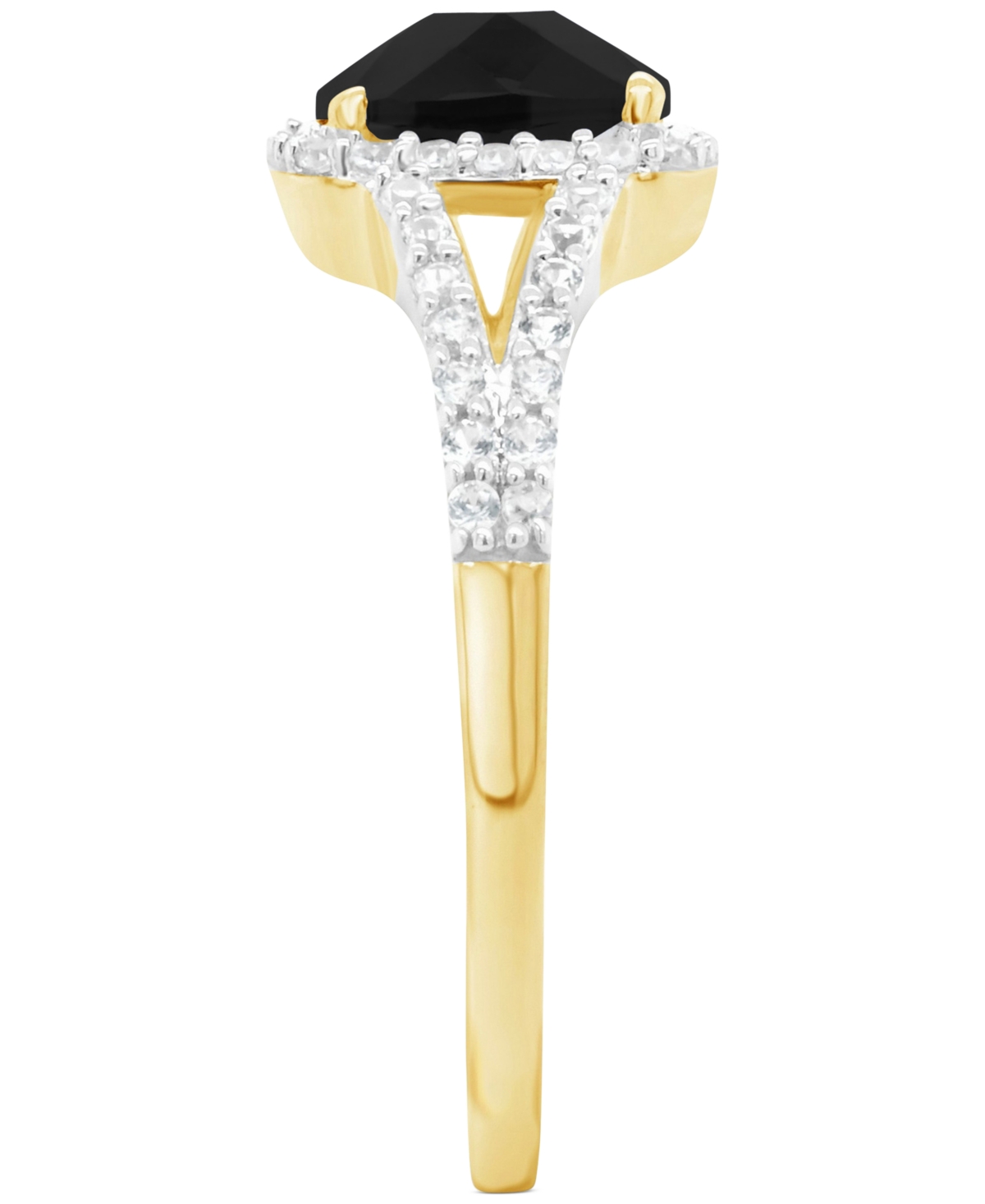Cultured Freshwater Pearl & Lab-Grown White Sapphire (1/4 ct. t.w.) Halo Ring in 10k Gold (Also  - Onyx