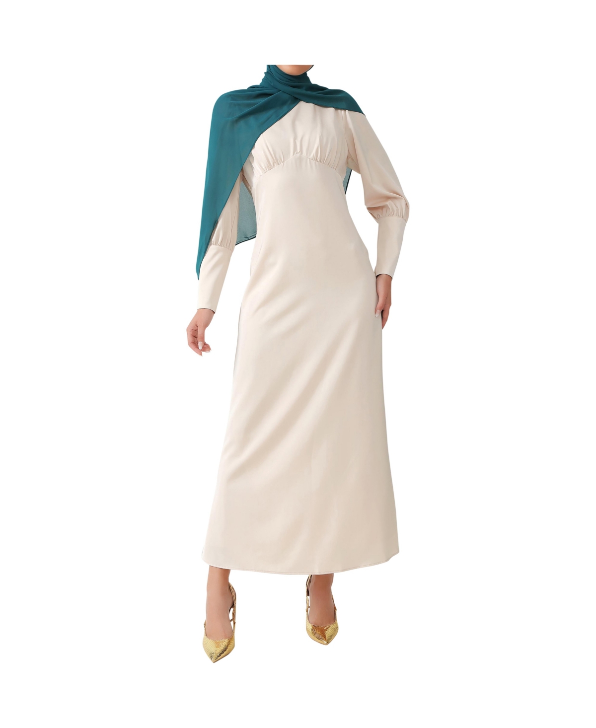 Urban Modesty Women's Satin Dress In Cream
