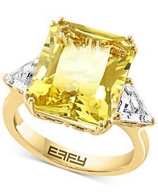 EFFY® Lemon Quartz (8-3/8 ct. t.w.) & White Topaz (1-1/2 ct. t.w.) Statement Ring in 14k Gold