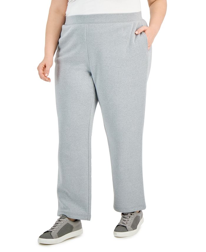 Karen Scott Plus Size Fleece Pants, Created for Macy's & Reviews ...
