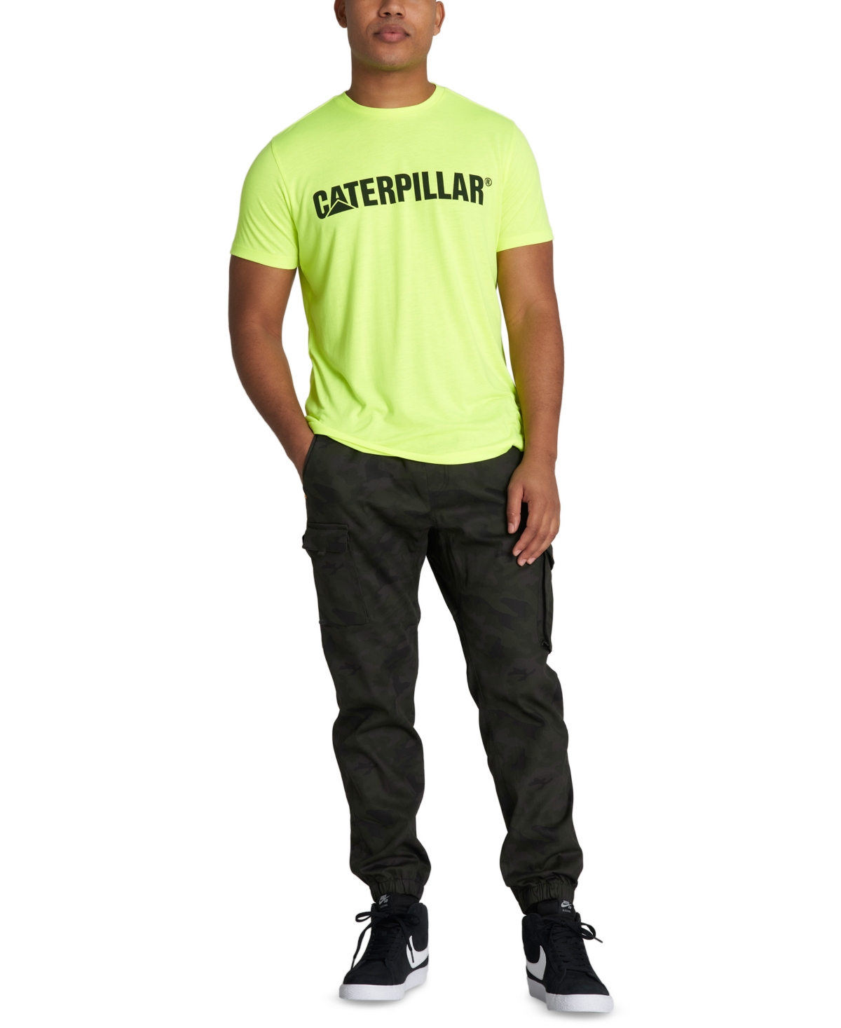 Caterpillar Men's Logo Graphic T-shirt In Hi-vis Yellow | ModeSens