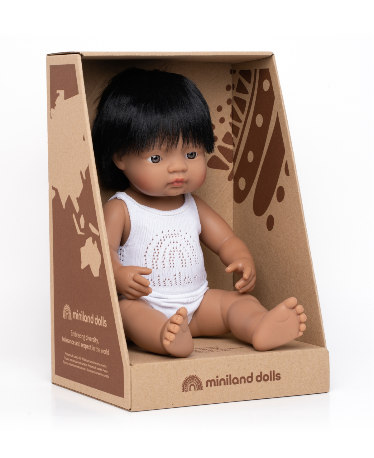 Shop Miniland 15" Baby Doll Hispanic Boy Set, 3 Piece In No Color