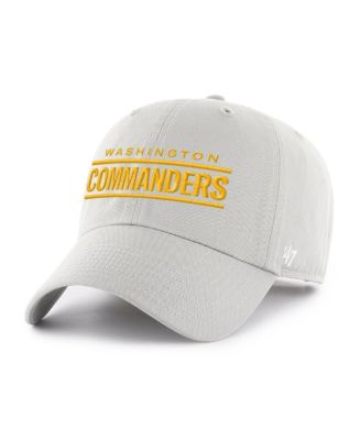 Men's Gray Washington Commanders Script Clean Up Adjustable Hat