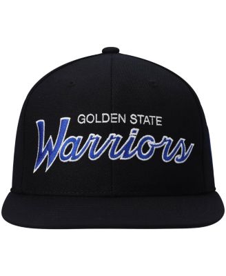 Men's Black Golden State Warriors Hardwood Classics Script 2.0 Snapback Hat
