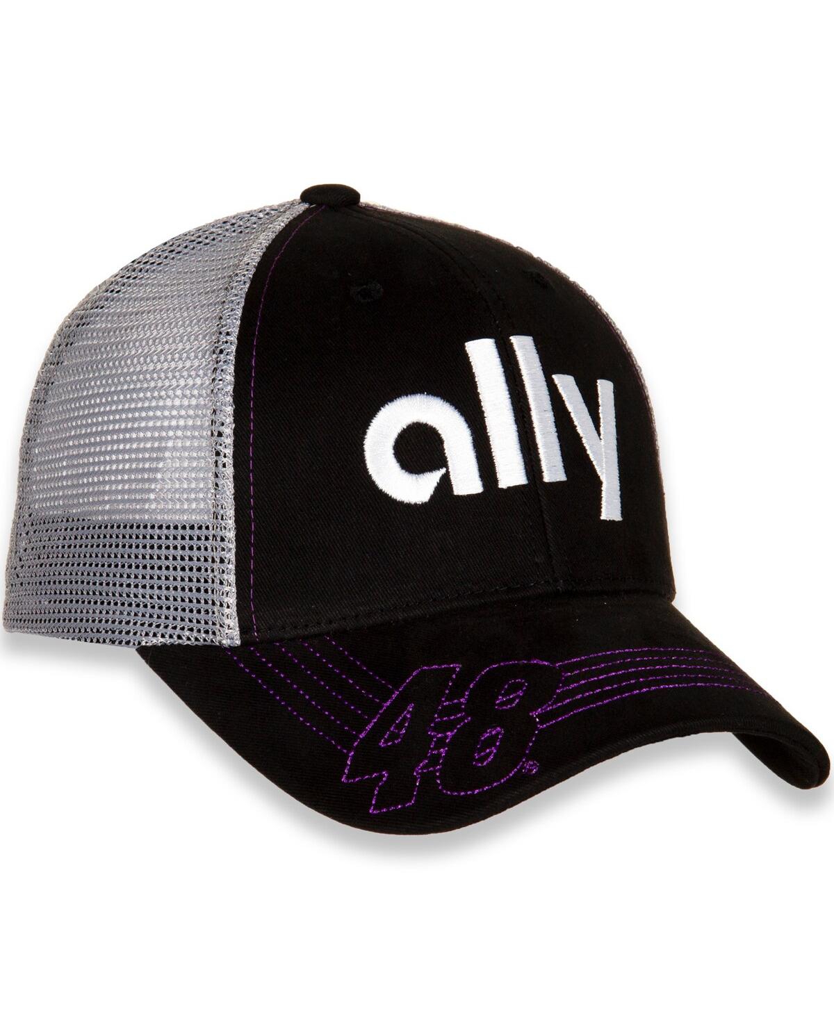 Fanatics Men's Hendrick Motorsports Team Collection Black, White Alex Bowman Ally Sponsor Adjustable Trucker In Black,gray
