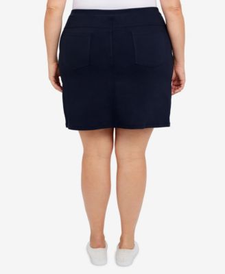 Plus Size Essentials Tech Stretch Pull On Skort with Elastic Wasitband
