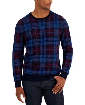 Club Room Men's Merino Plaid Sweater, Created for Macy's - Macy's