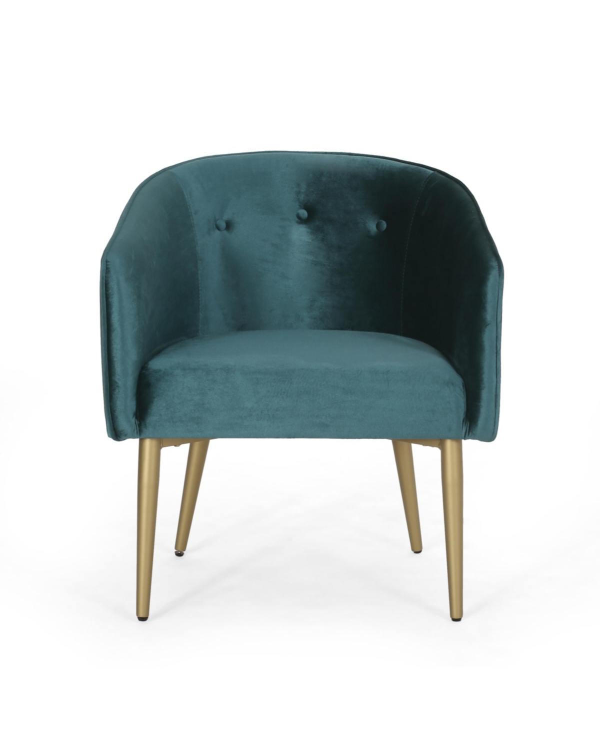 Noble House Deshler Modern Glam Tufted Velvet Dining Chair In Teal