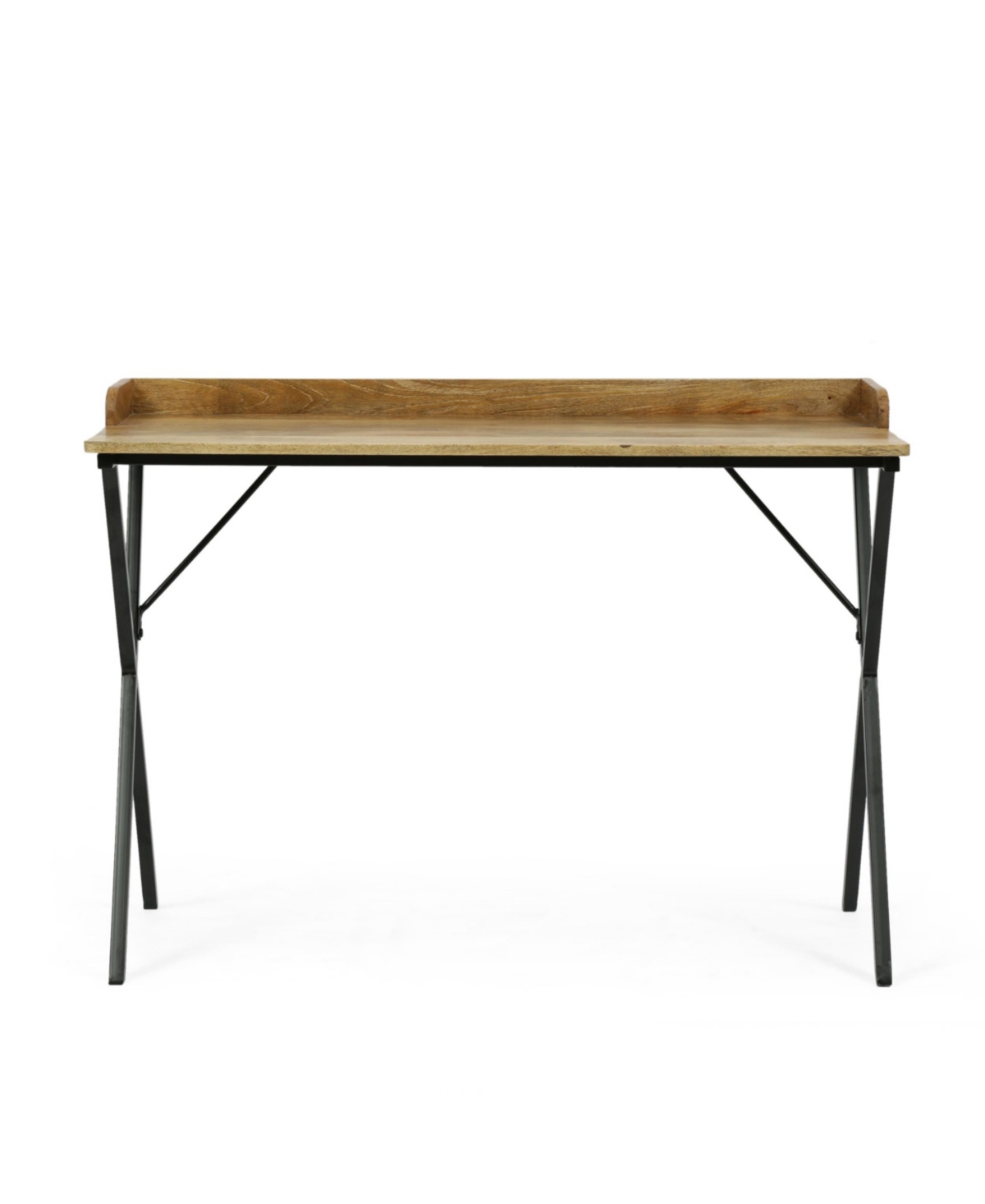 Noble House Groveport Modern Industrial Handcrafted Wood Tray Top Desk In Natural