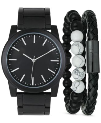 Photo 1 of INC International Concepts Men's Black-Tone Bracelet Watch 45mm & 2-Pc. Bracelet Set, 