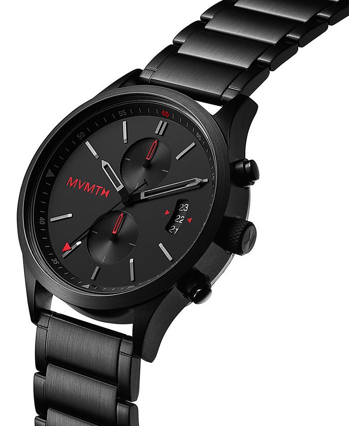 MVMT Men's Havoc Black-Tone Stainless Steel Bracelet Watch 44mm - Macy's
