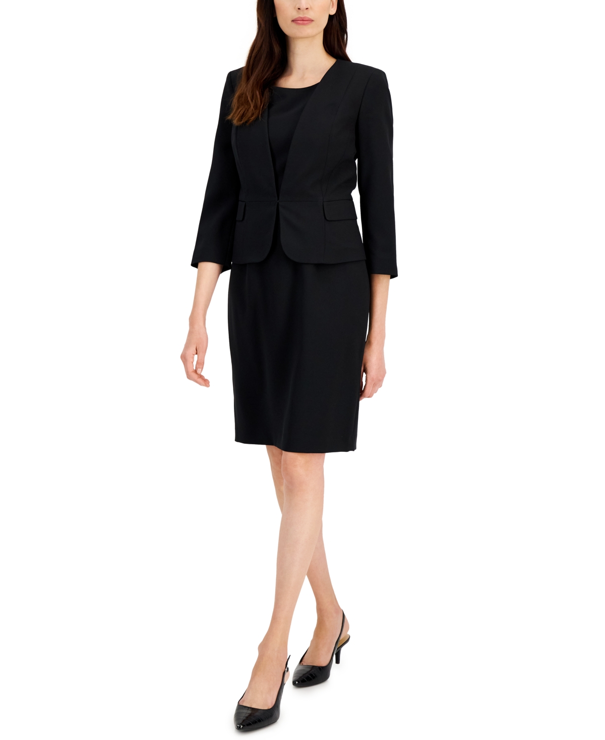 Le Suit Women's Open-front Sheath Dress Suit, Regular And Petite Sizes ...