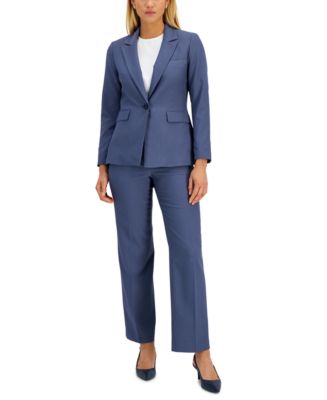 Le Suit Women's Striped Peak-Collar Extended-Tab Pantsuit - Macy's