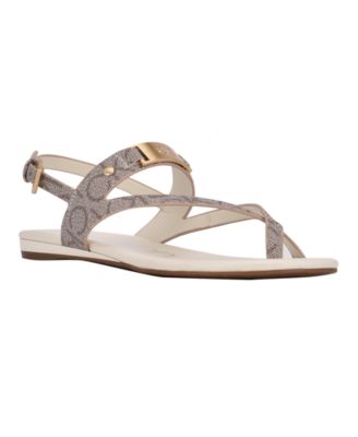 calvin klein women's sadra ankle strap flat sandals