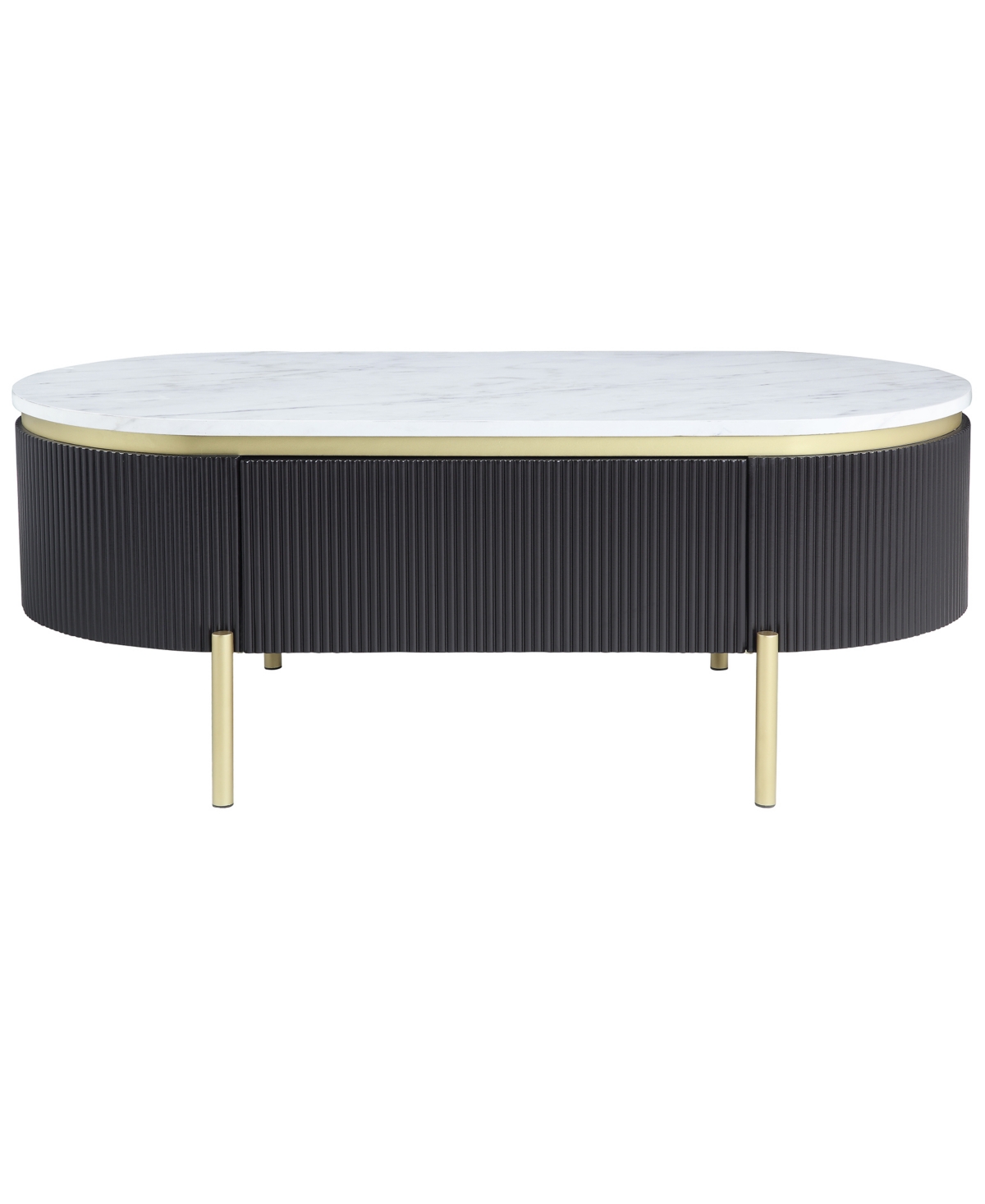 Marei 1 Drawer Coffee Table - White, Gold-Tone
