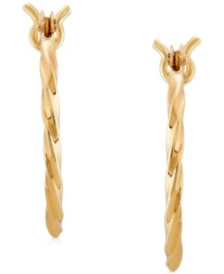 Twist Hoop Earrings in 10k Gold, 5/8"