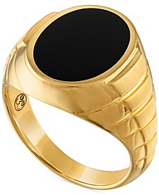 Black Onyx Ring in 18k Gold-Plated Sterling Silver, Created for Macy's