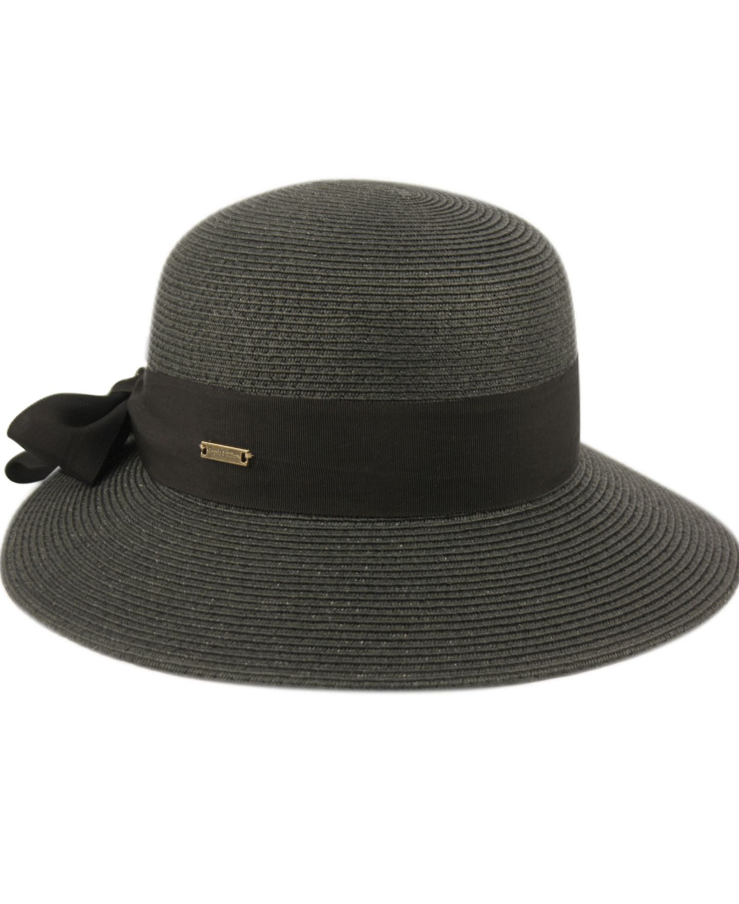 Женский головной убор Angela & William Brimmed Beach Sun Straw Hat, цвет: Чёрный — фото 1