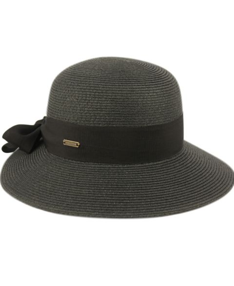 Женский головной убор Angela & William Brimmed Beach Sun Straw Hat, цвет: Чёрный
