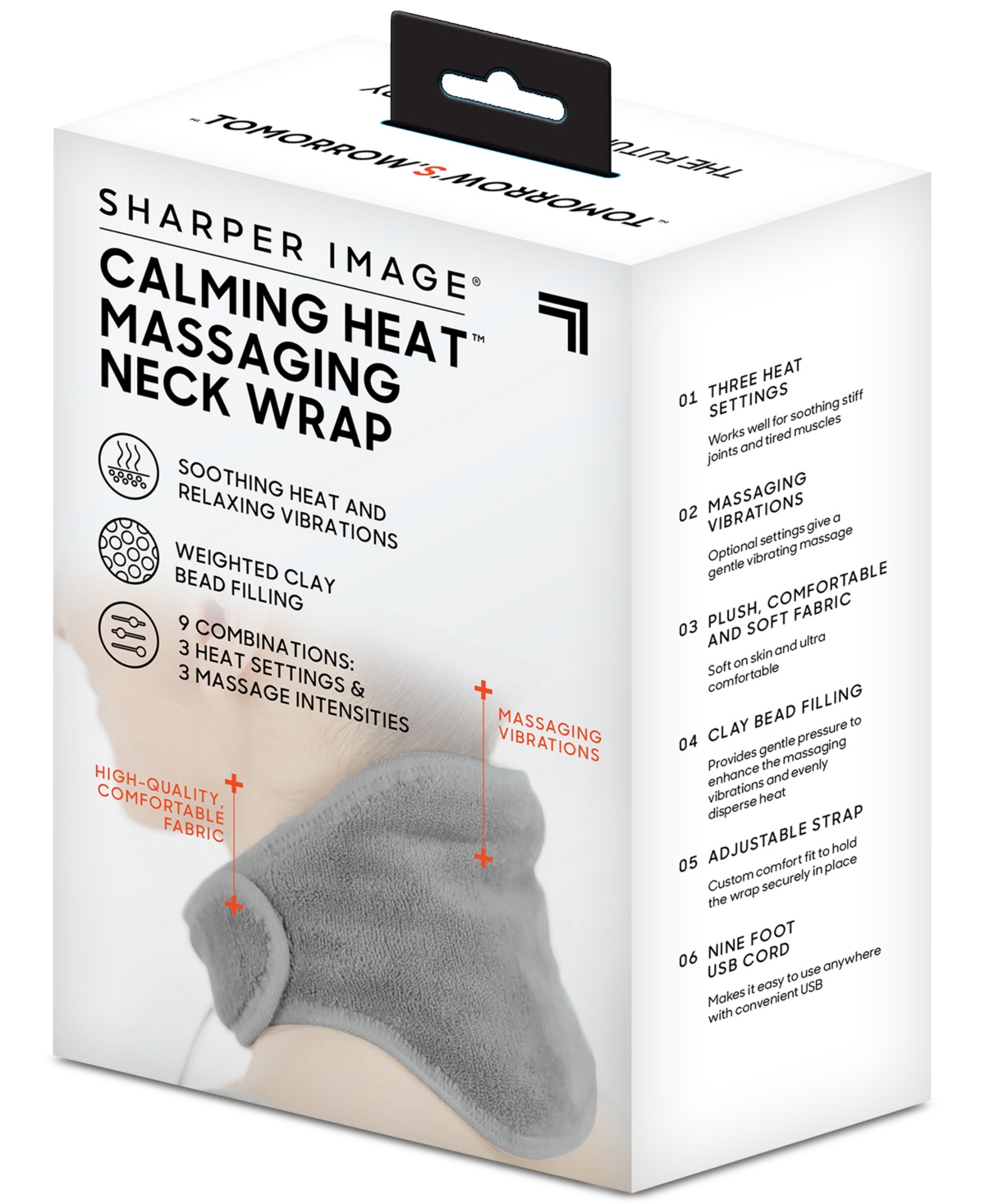Shop Calming Heat By Sharper Image Heated Vibrating Neck Wrap In Grey