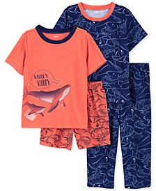 Toddler Boys 4-Pc. Snug Fit Whale-Print Pajama Set 