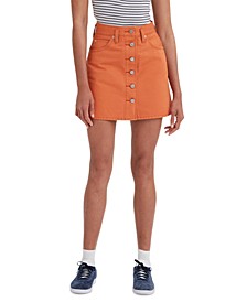Women's Notch A-Line Button-Front Denim Skirt