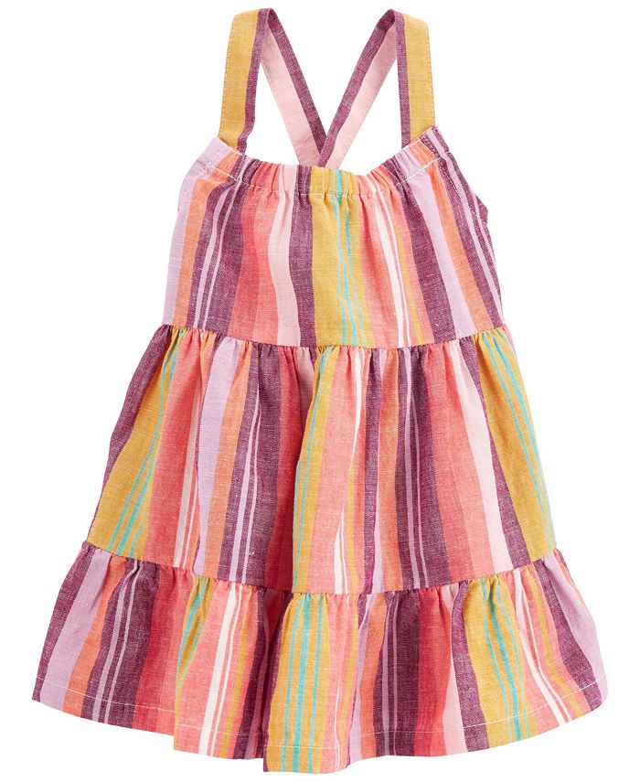 Carter's Baby Girls Striped Linen Dress - Macy's